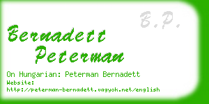 bernadett peterman business card